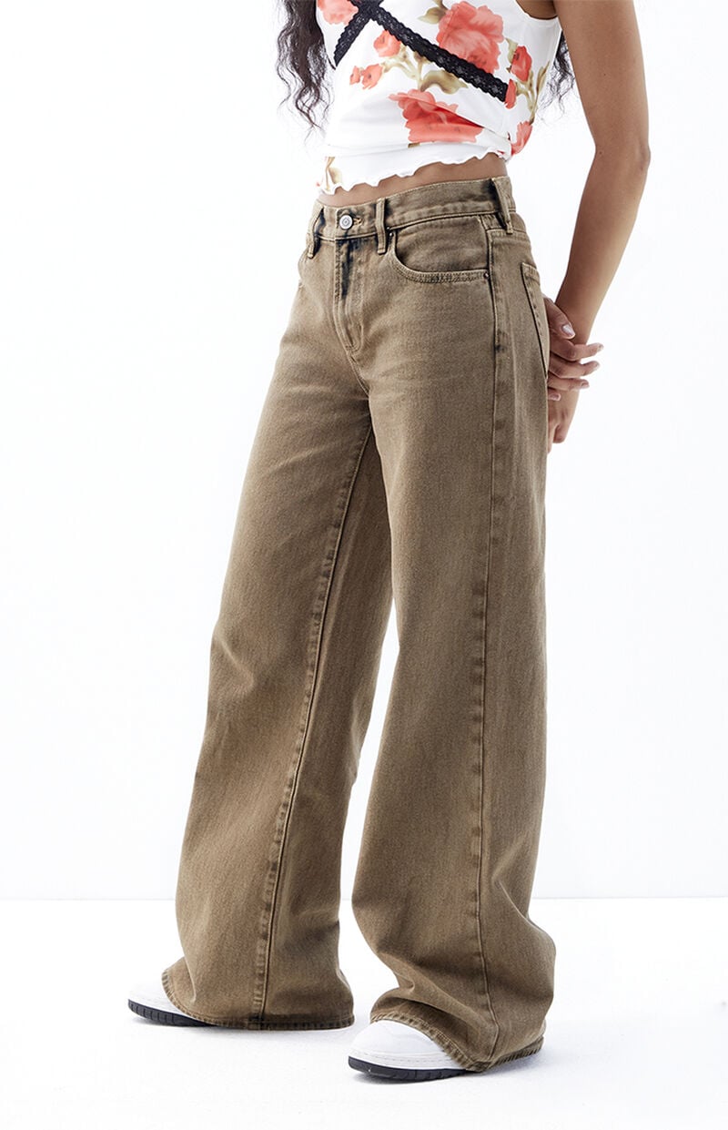 Lena Brown Low Rise Super Baggy Jeans
