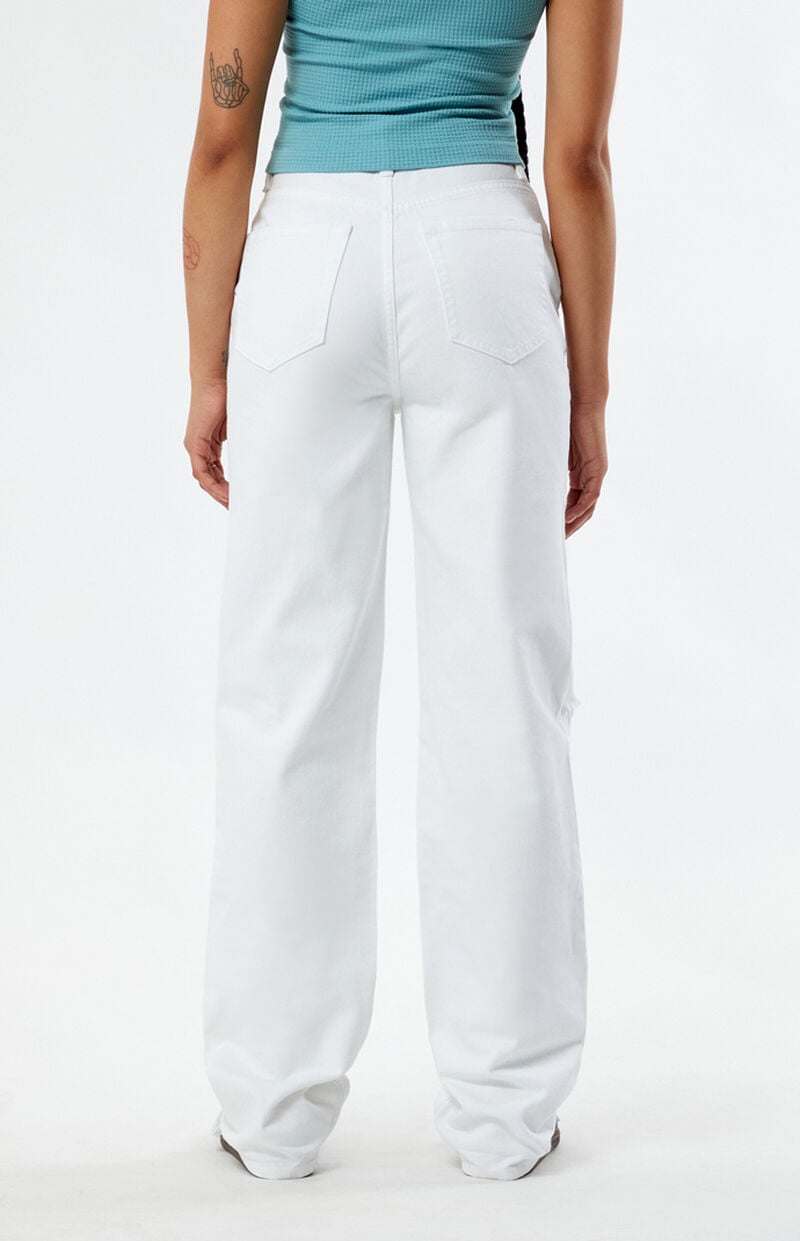 Eco White Ripped '90s Boyfriend Jeans