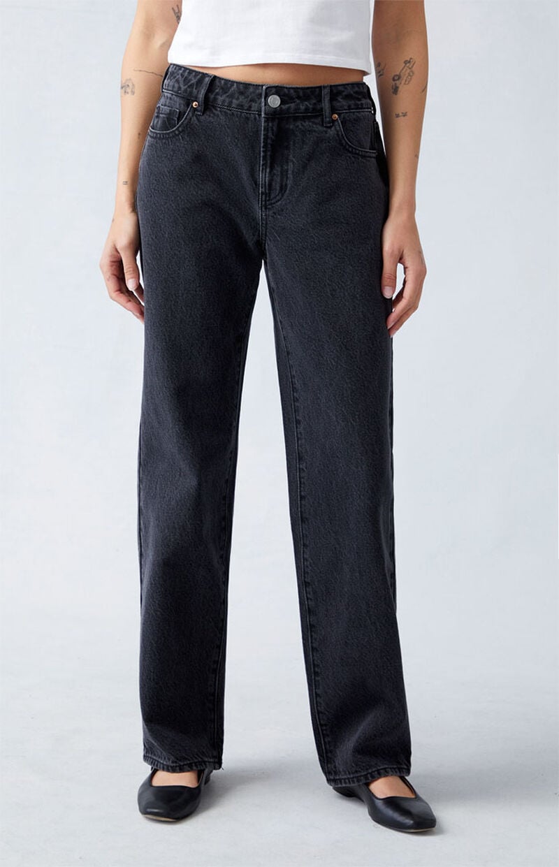 Eco Black Low Rise Straight Leg Jeans