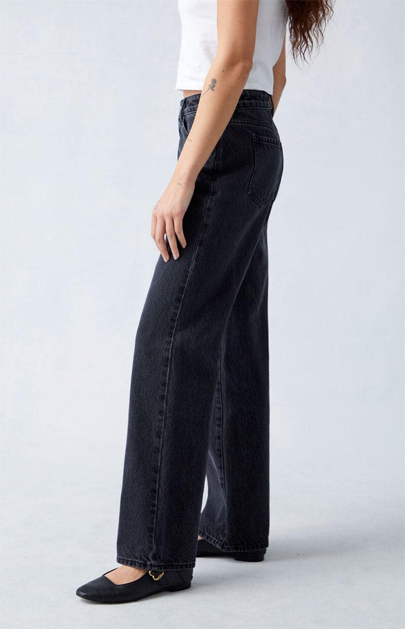 Eco Black Low Rise Straight Leg Jeans