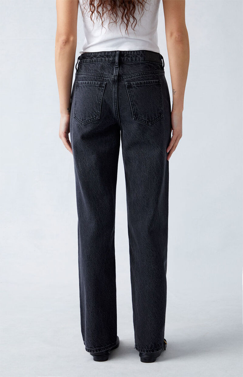 Eco Black Low Rise Straight Leg Jeans