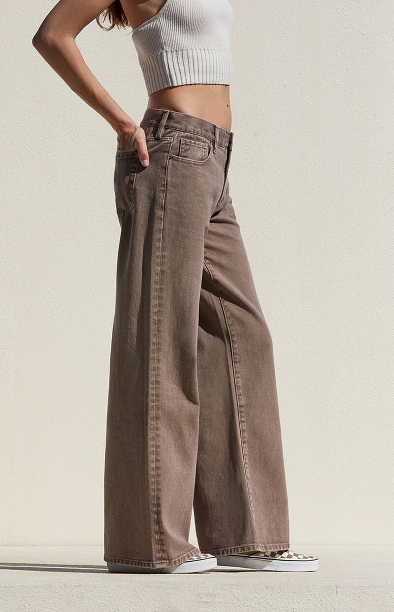 Brown Low Rise Extreme Baggy Jeans