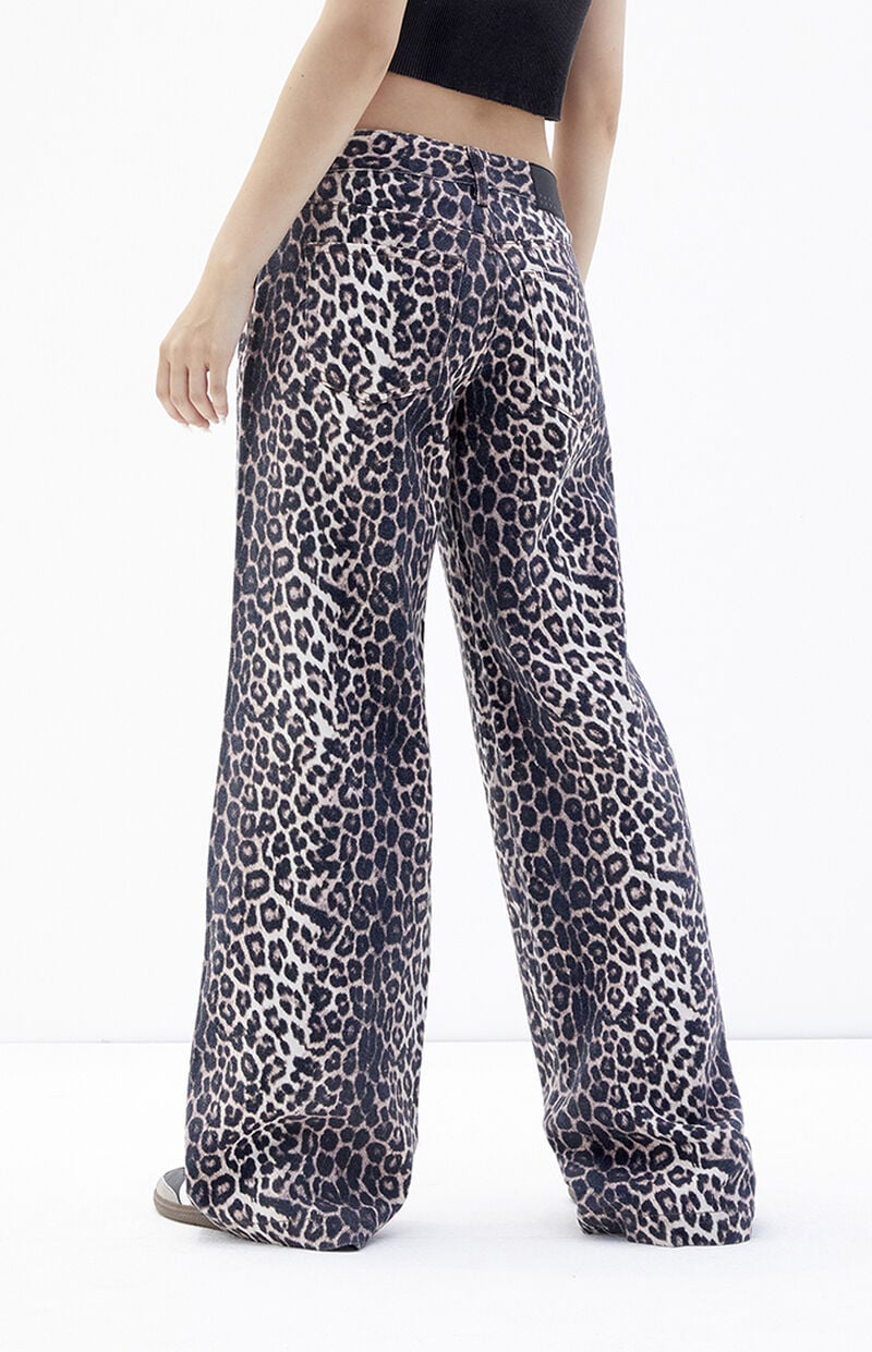 Casey Leopard Low Rise Baggy Jeans