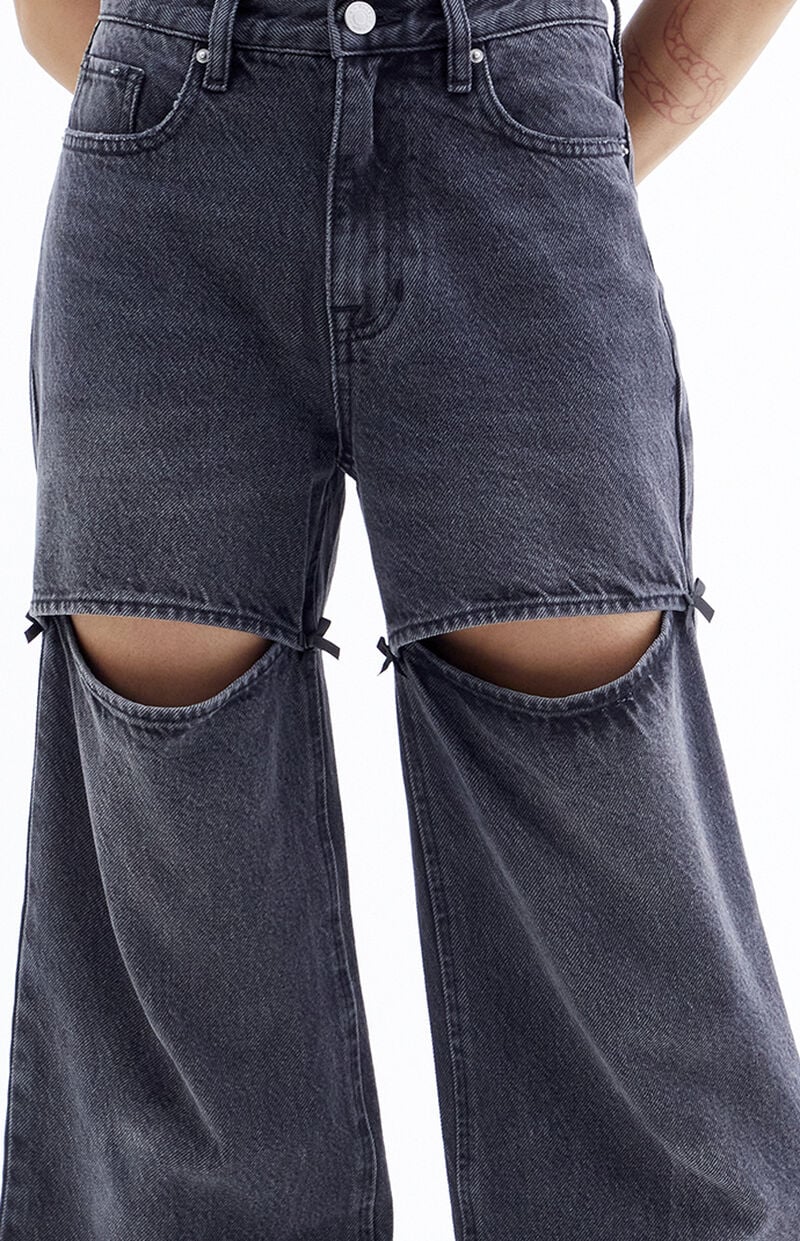Cali Black Bow Baggy Boyfriend Jeans