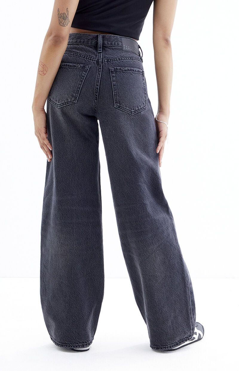Cali Black Bow Baggy Boyfriend Jeans
