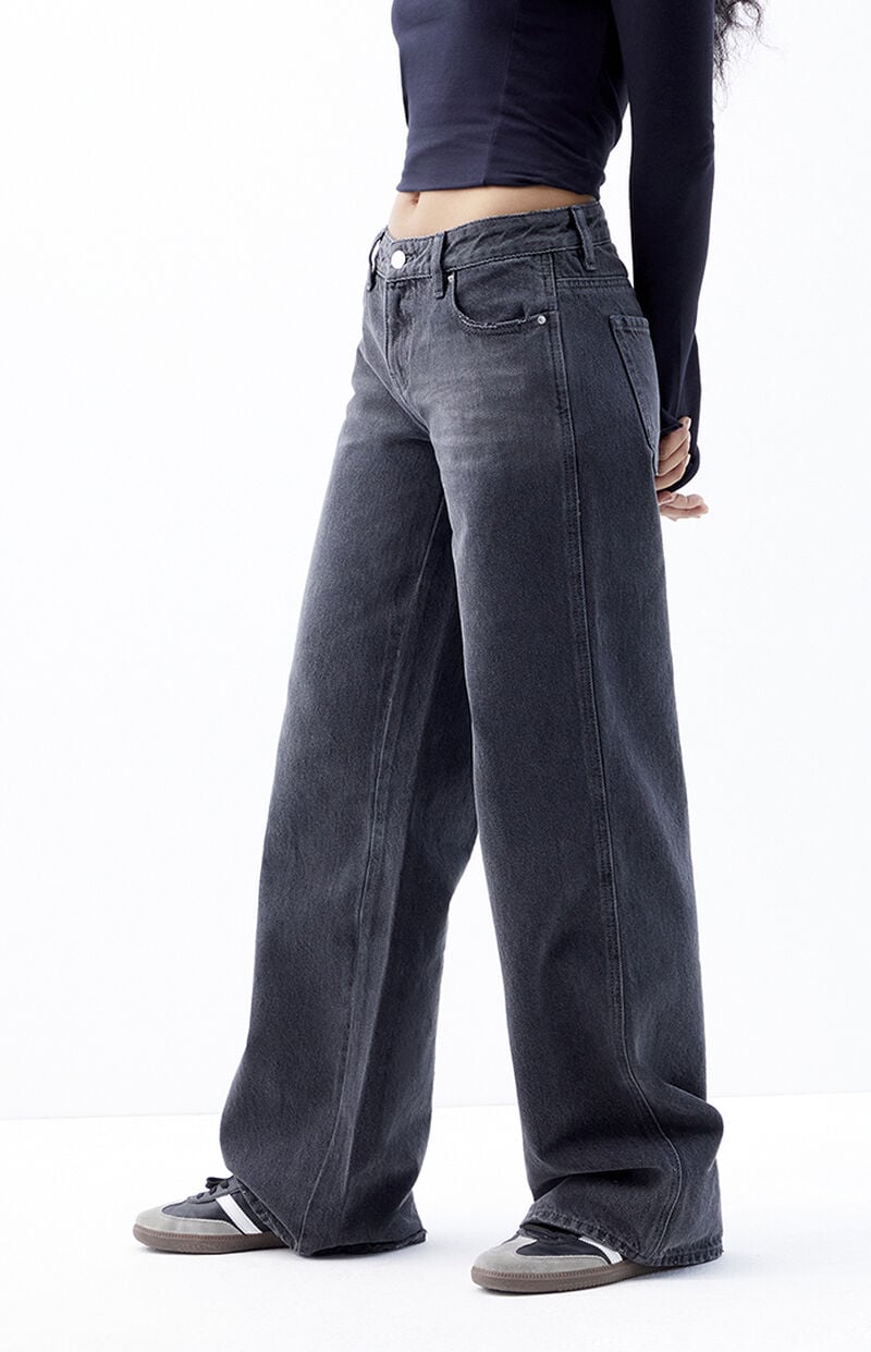 Casey Faded Black Low Rise Baggy Jeans