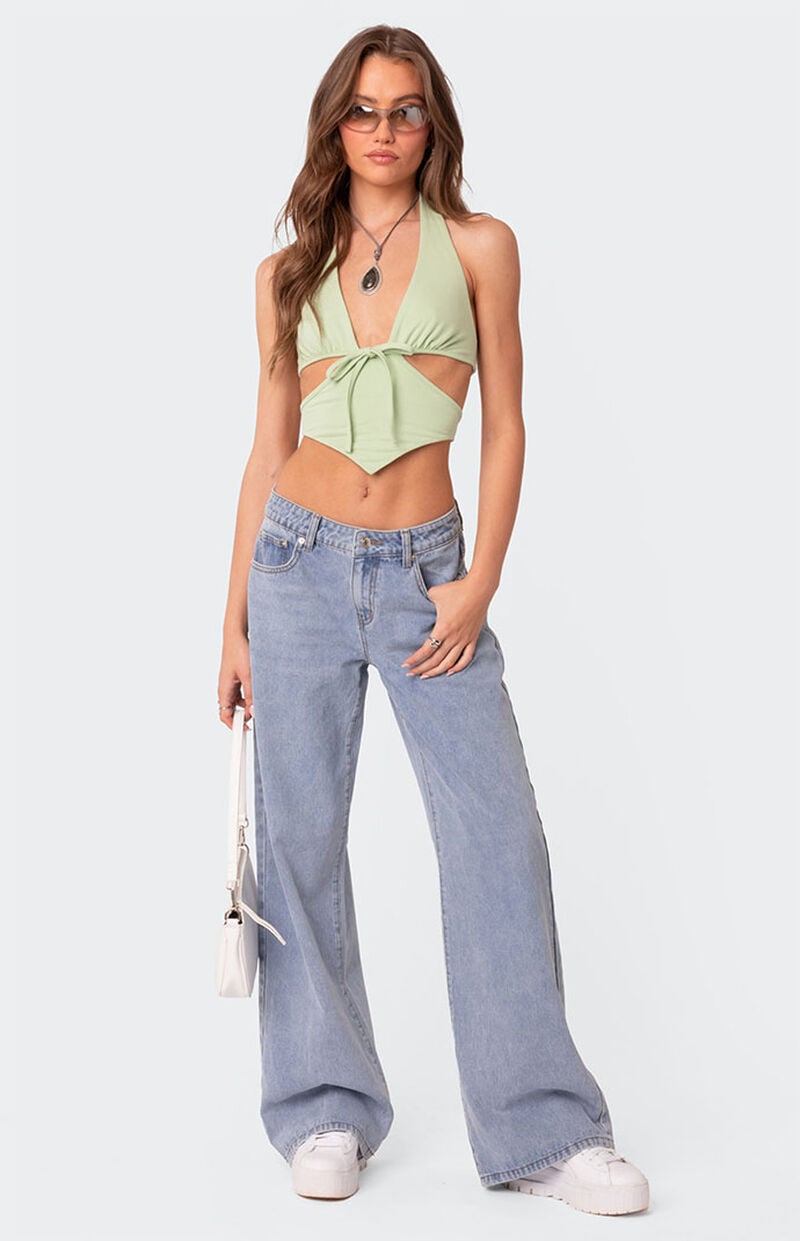 Edikted Raelynn Washed Low Rise Jeans