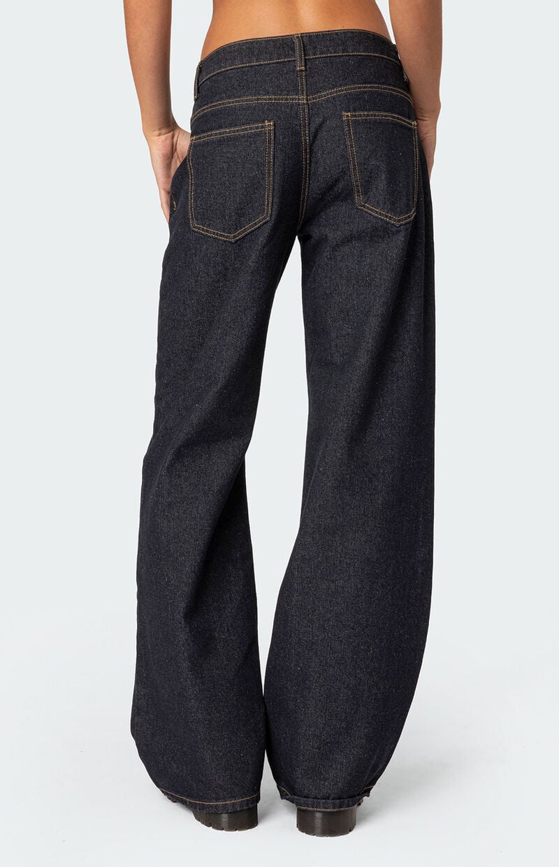 Edikted Raelynn Washed Low Rise Jeans