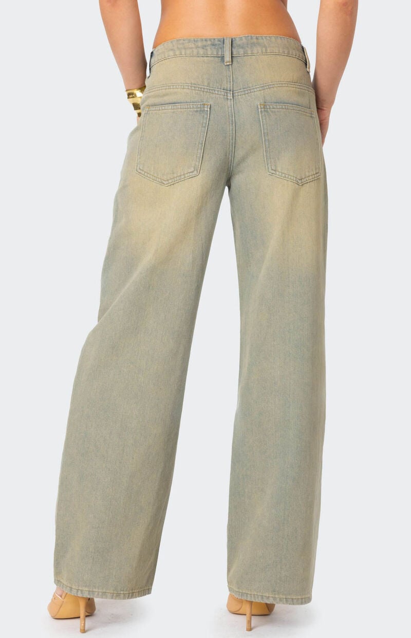 Edikted Asymmetric Low Rise Wrap Jeans