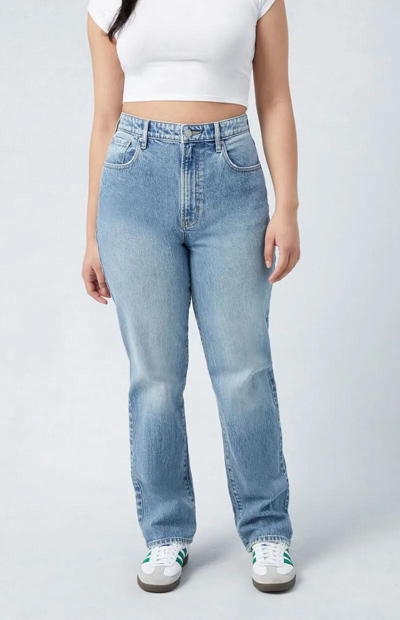 Stretch Medium Indigo Curve Dad Jeans