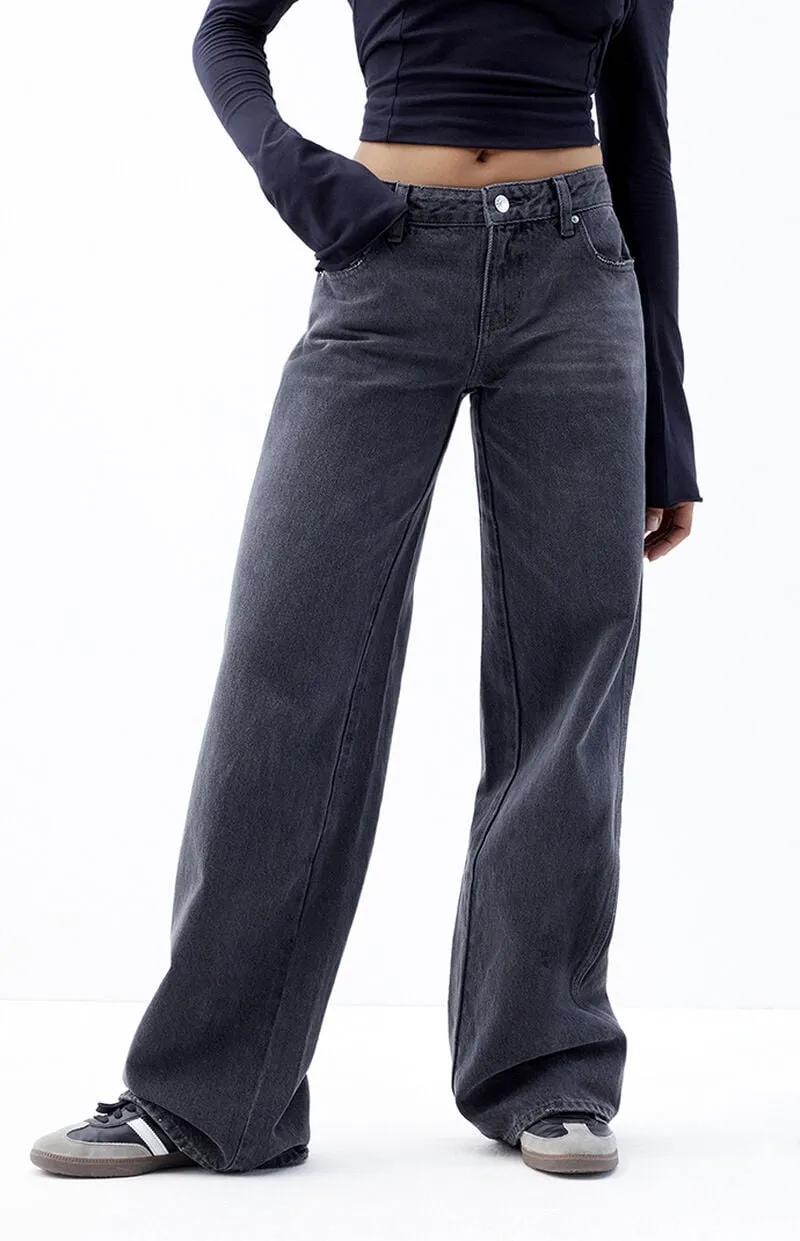 Casey Faded Black Low Rise Baggy Jeans