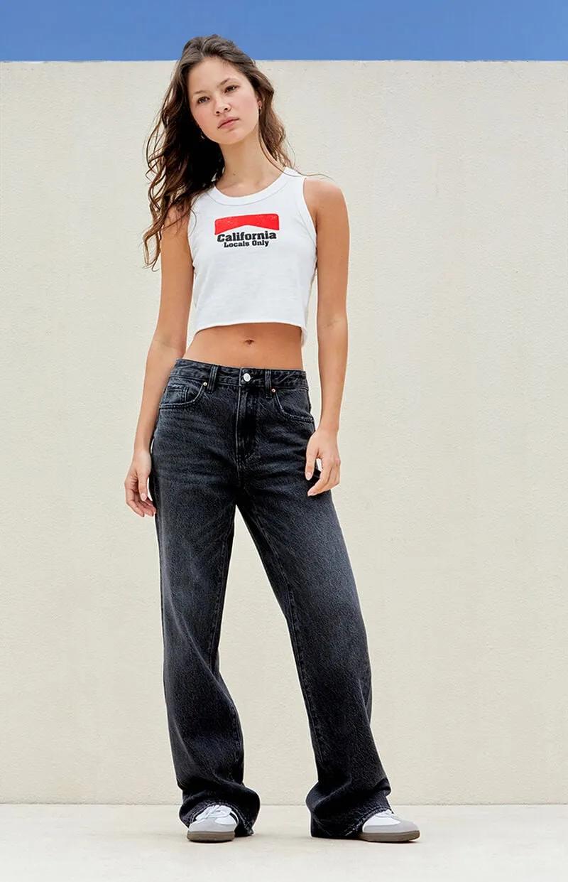 Black High Waisted Girlfriend Jeans